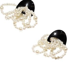 Lele sadoughi jellyfish pearl earrings jet black new without tags